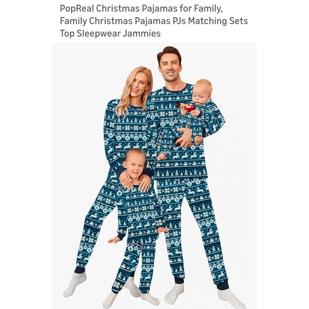 Christmas Pajamas Women's Small Set Reindeer Ornaments Holiday Sleepwear Jammies